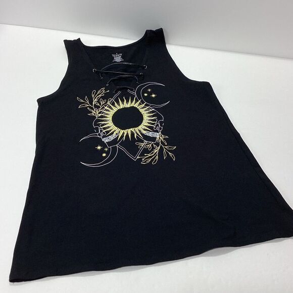 Torrid Black Wicked Skulls Sun Tank Top Laced Neckline Torrid Sizing 3 - Picture 12 of 12